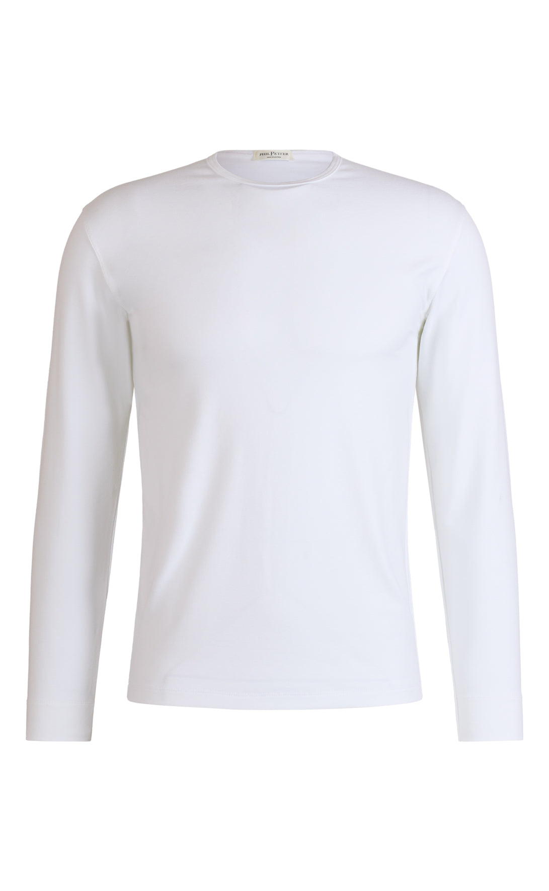 Round neck shirt made of premium jersey, long sleeve, regular fit