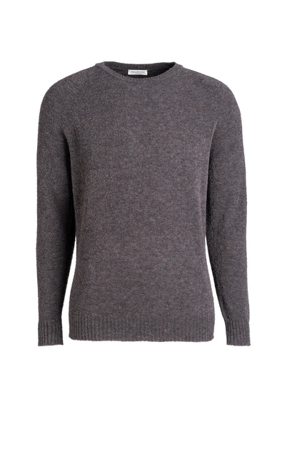 Round neck sweater with merino content, relaxed fit