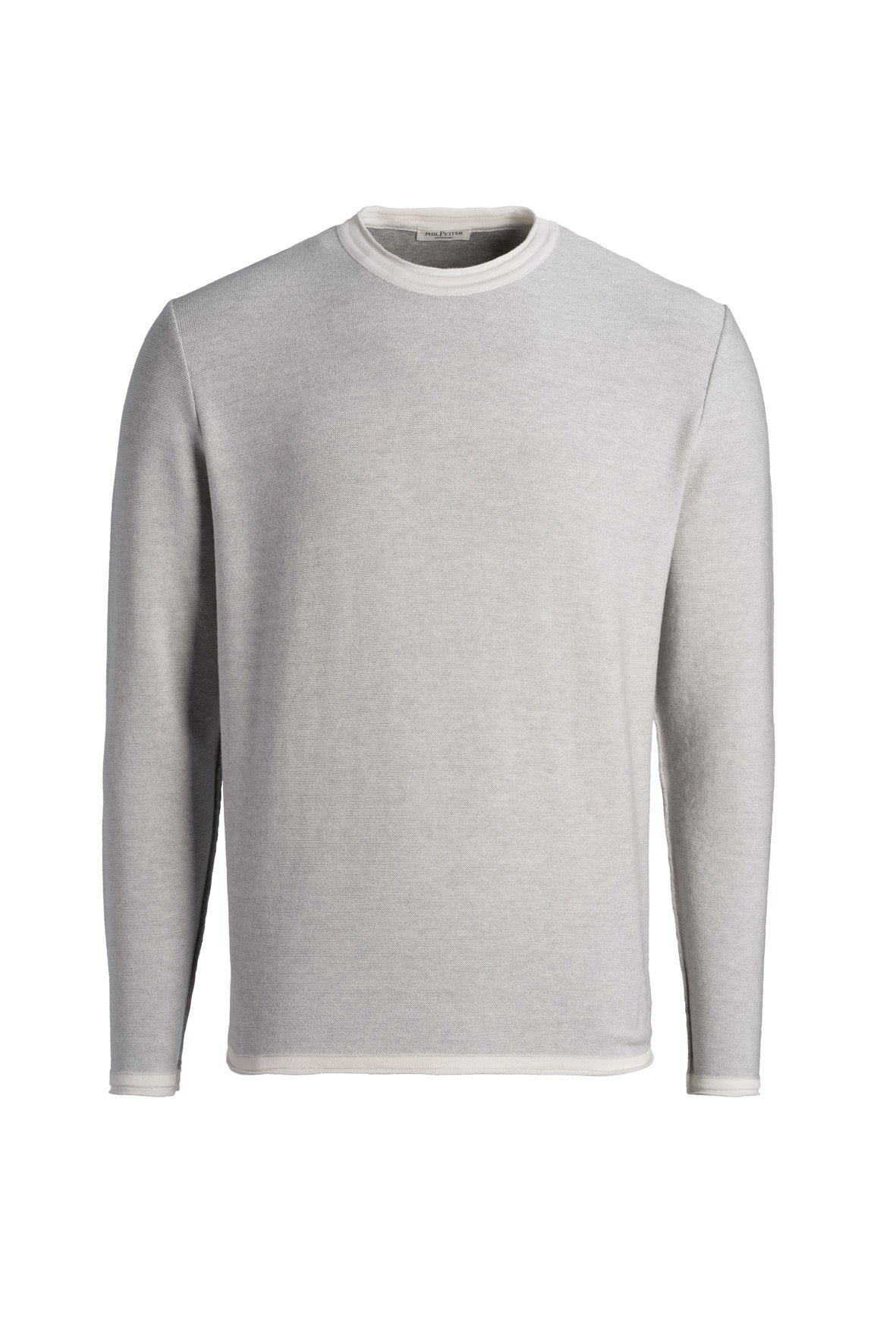 Round neck sweater made of merino wool &amp;amp; cotton, relaxed fit