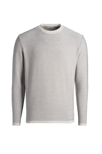 Round neck sweater made of merino wool &amp;amp; cotton, relaxed fit