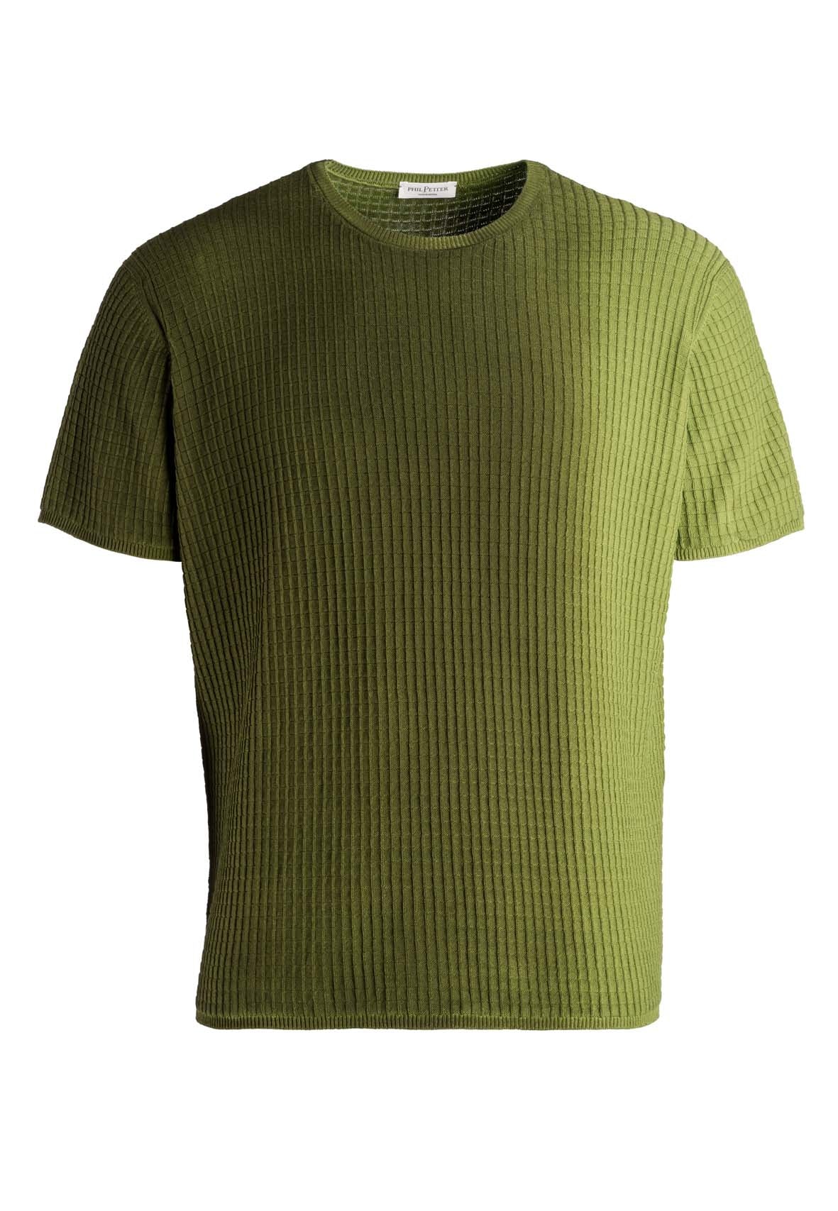 Unique: seamless T-shirt in 3D knit made of the finest cotton, relaxed fit