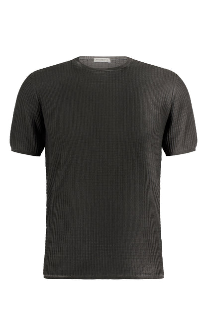 Unique: seamless T-shirt in 3D knit made of the finest cotton, relaxed fit