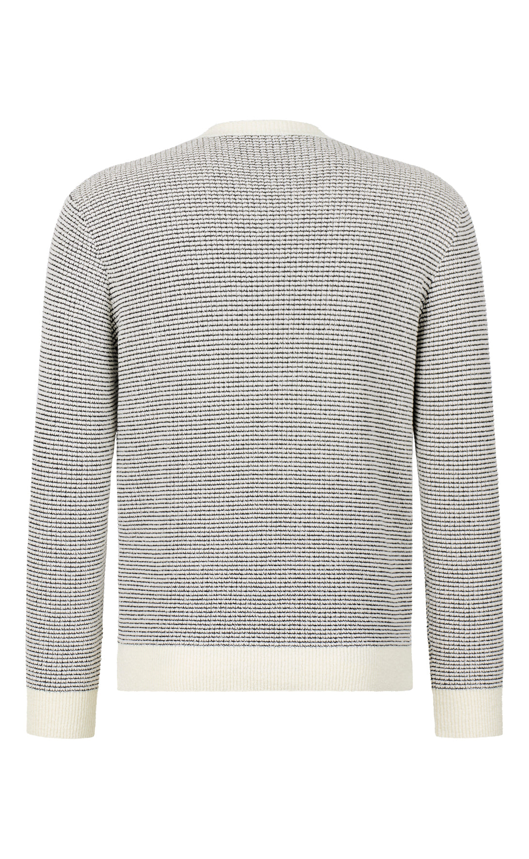 Round neck sweater made of light cotton bouclé and cooling cotton