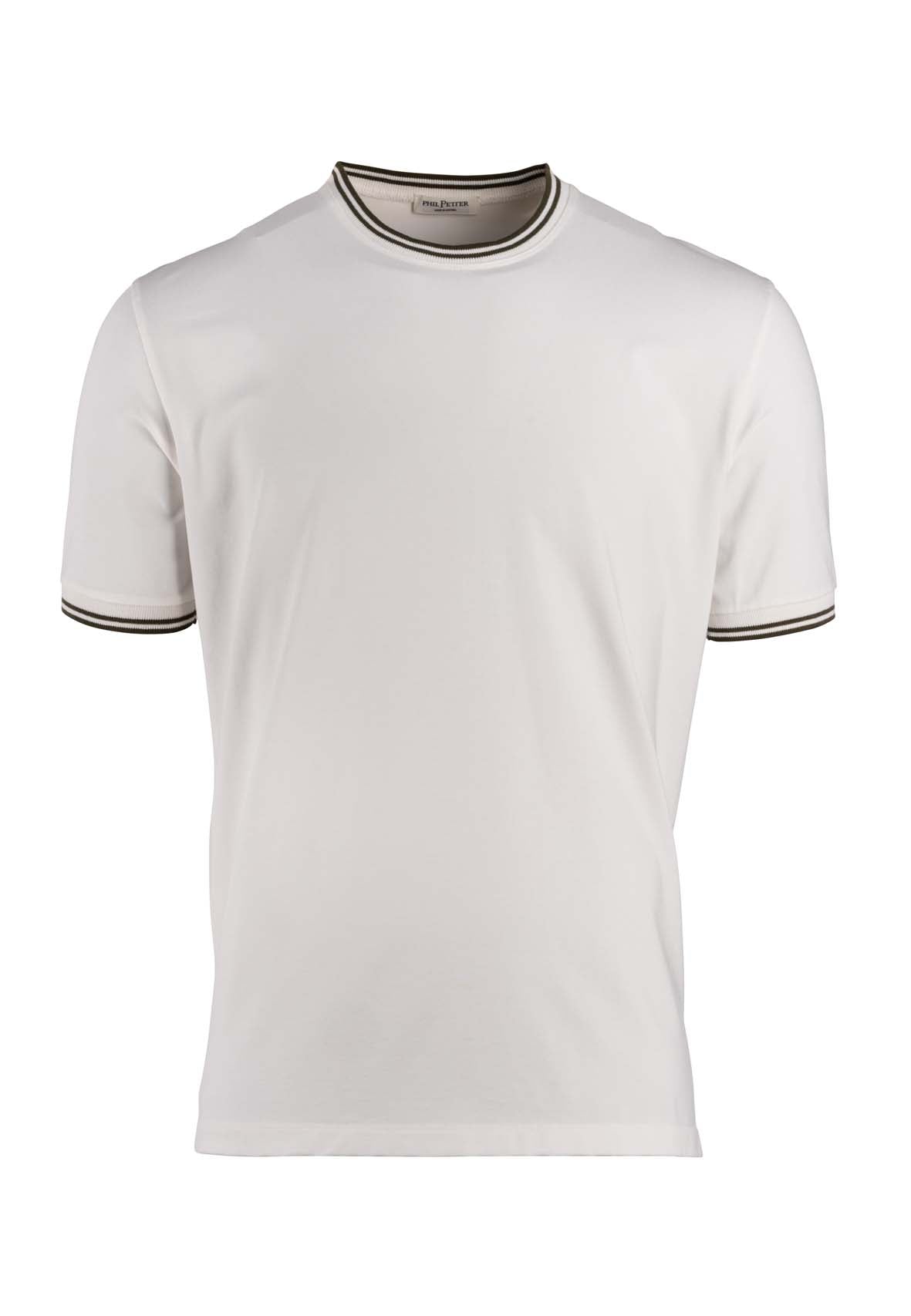 T-shirt made of premium jersey with knitted cuffs