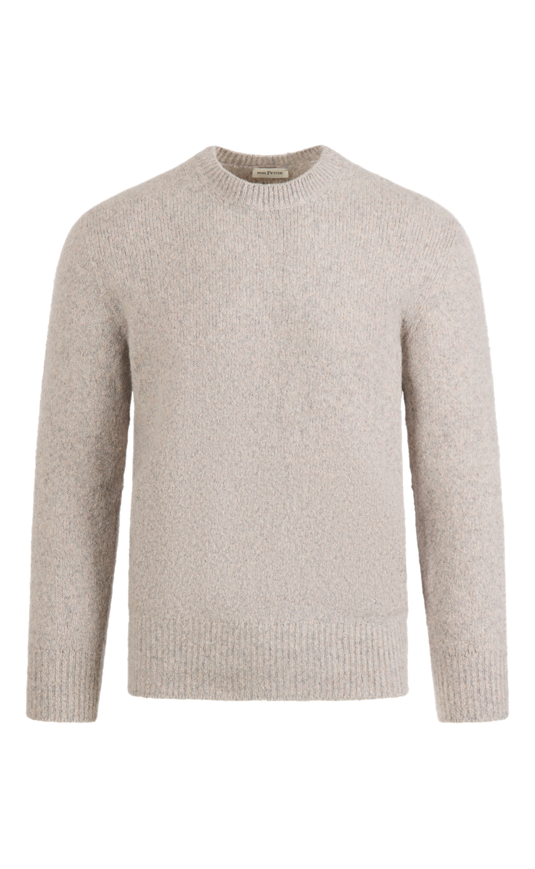 Super soft round neck sweater in tweed look, relaxed fit