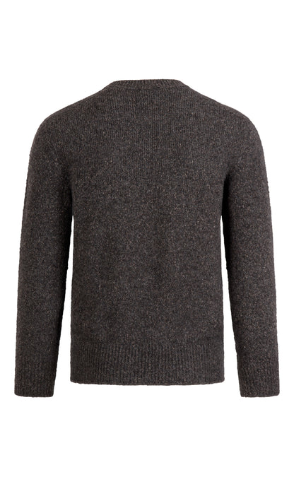 Super soft round neck sweater in tweed look, relaxed fit