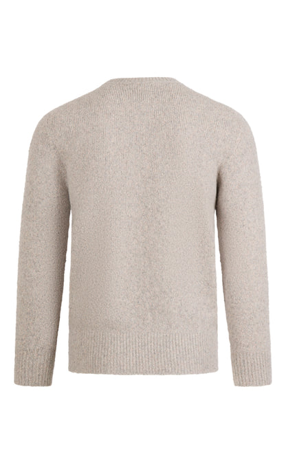 Super soft round neck sweater in tweed look, relaxed fit