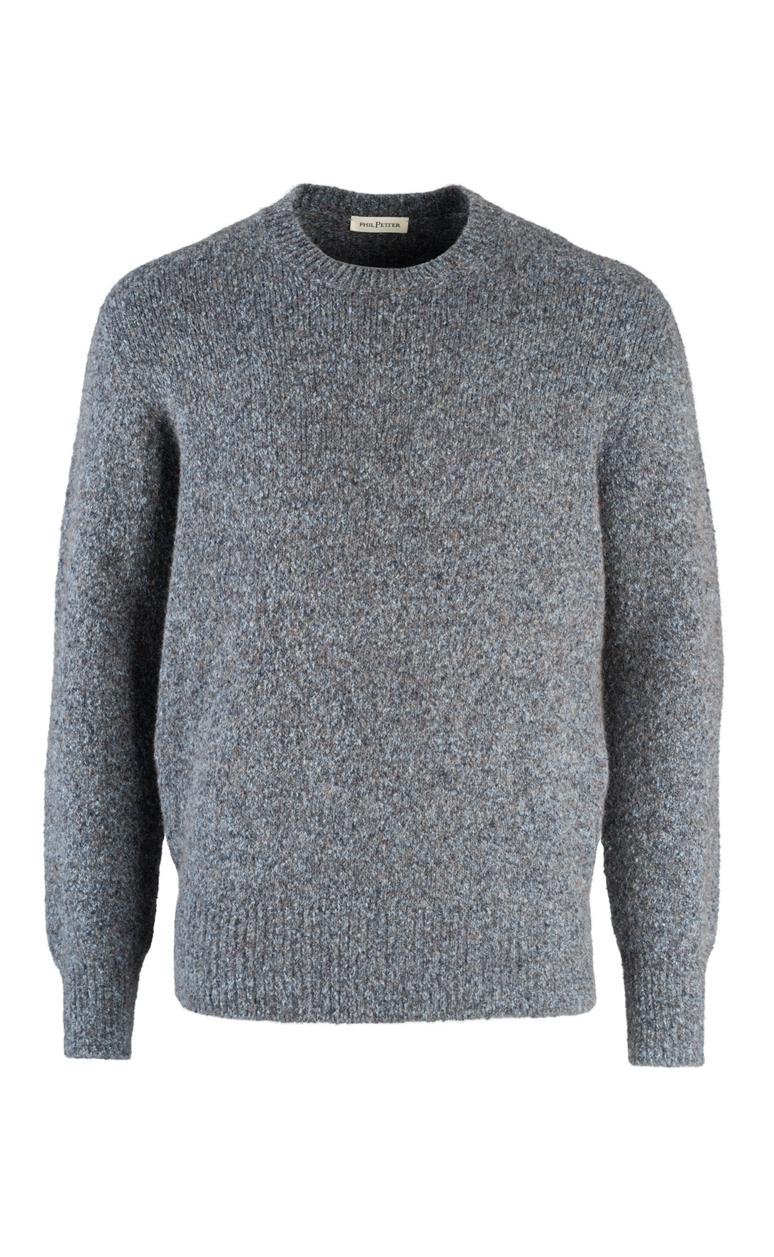 Super soft round neck sweater in tweed look, relaxed fit
