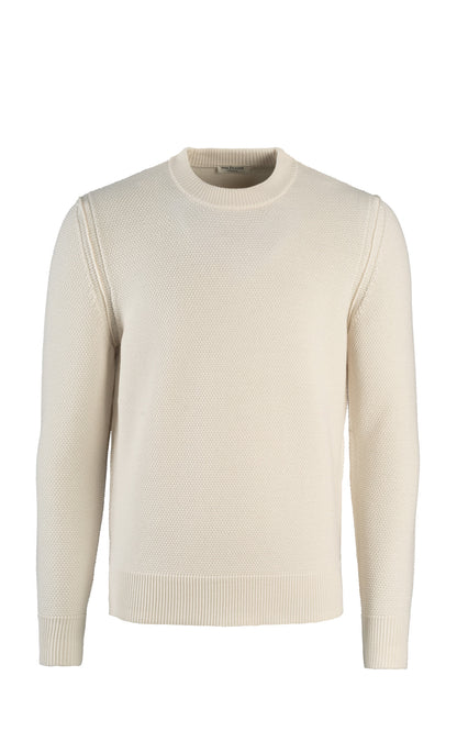 Sweater made of 100% Merino in rice grain knit look, relaxed fit