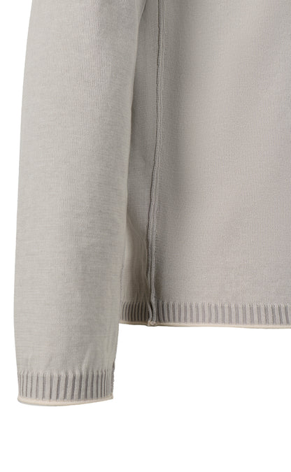 Supersofter, plattierter Rundhalspullover aus feinster Baumwolle, Relaxed Fit