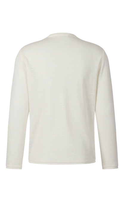 Linen double-face crew neck sweater, relaxed fit