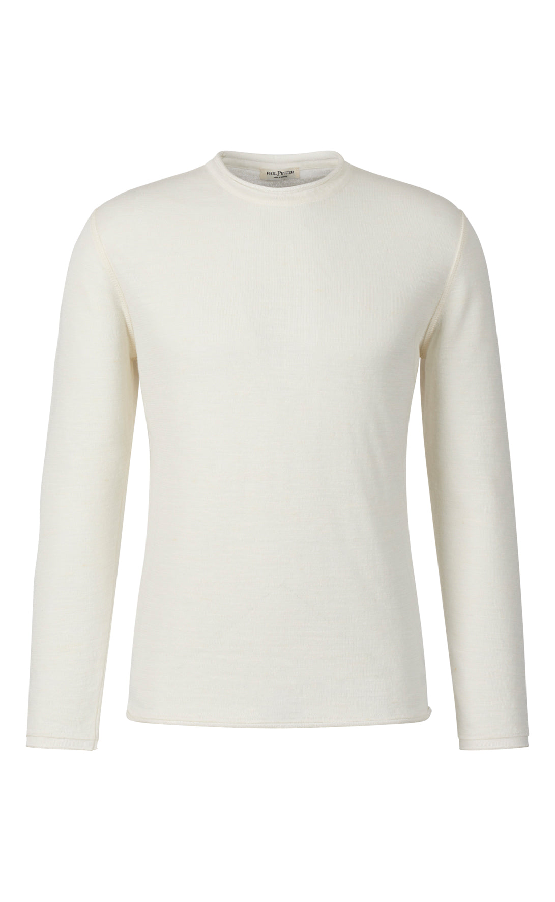 Linen double-face crew neck sweater, relaxed fit