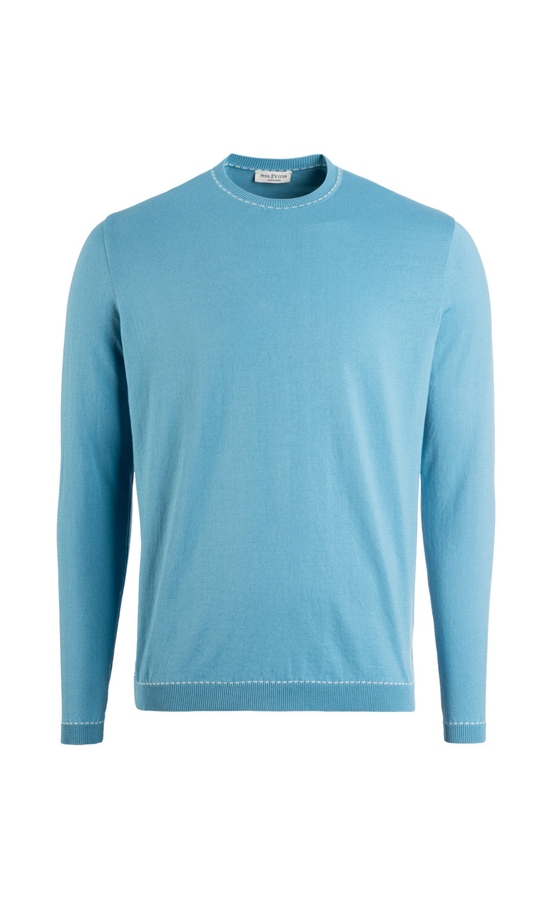 Rundhals-Pullover aus feinster Baumwolle, Relaxed Fit