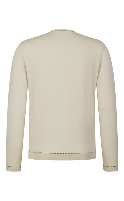 Rundhals-Pullover aus feinster Baumwolle, Relaxed Fit