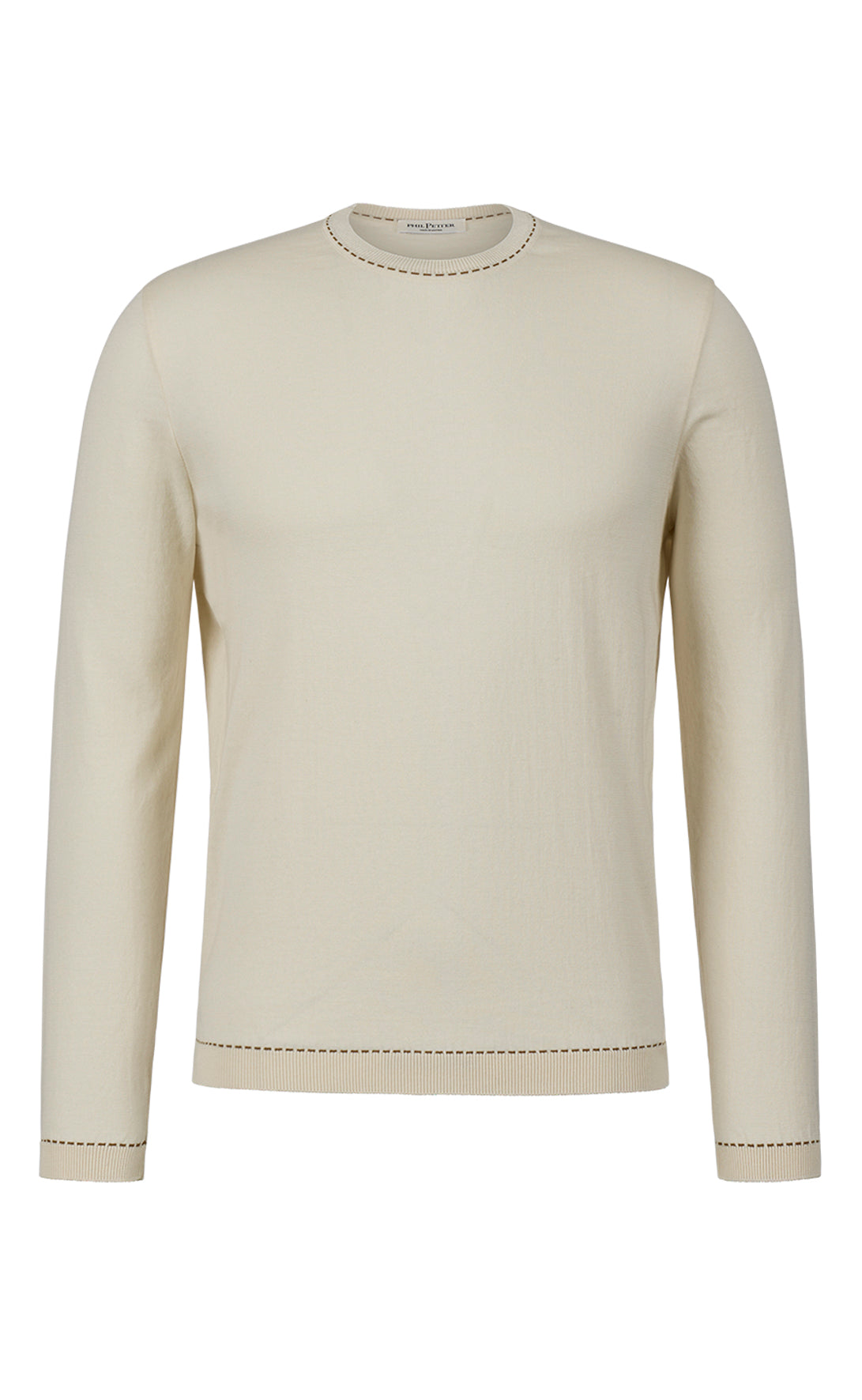 Round-neck sweater in the finest cotton, relaxed fit