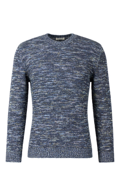 Cotton-linen mouliné jumper, relaxed fit