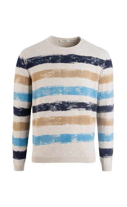 Unikat: Handbemalter Pullover aus weicher Baumwolle, Relaxed Fit