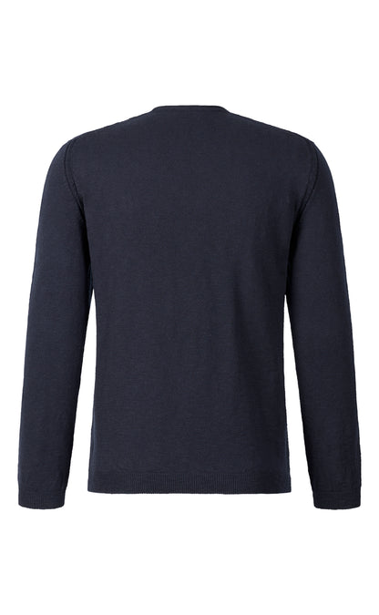 Sweater in soft cotton slub yarn, relaxed fit