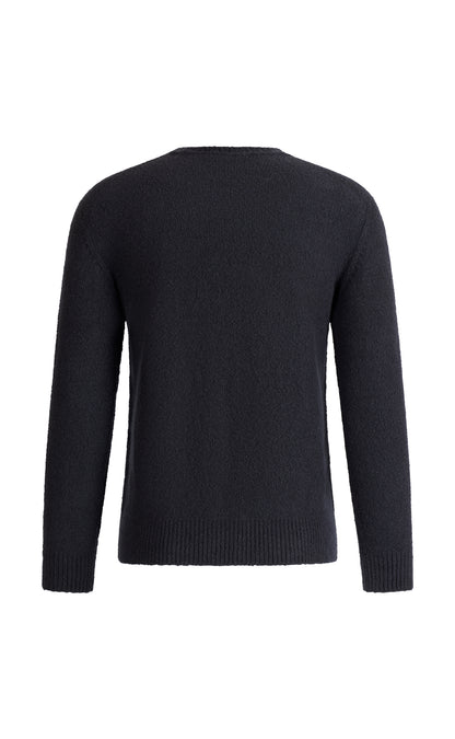 Nahtlos gestrickter Rundhals-Pullover aus hautfreundlicher Winterbaumwolle, relaxed fit