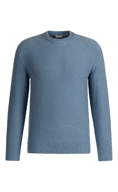 Nahtlos gestrickter Rundhals-Pullover aus hautfreundlicher Winterbaumwolle, relaxed fit