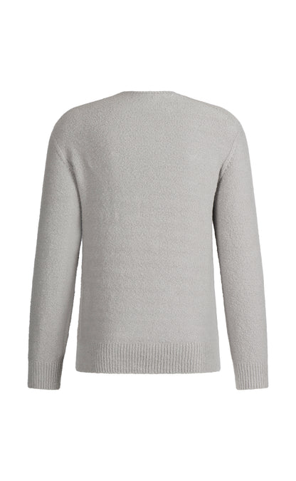 Nahtlos gestrickter Rundhals-Pullover aus hautfreundlicher Winterbaumwolle, relaxed fit