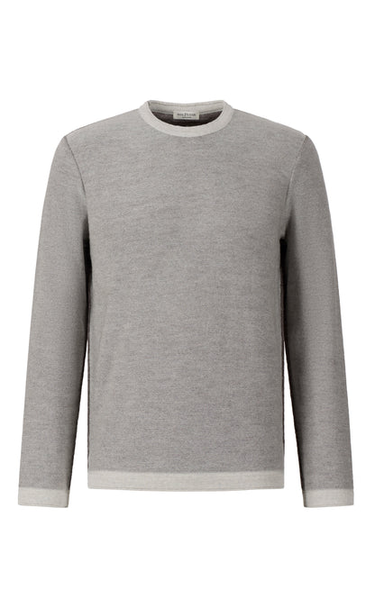 Leichter Doubleface-Pullover: außen Merino-, innen Baumwolle, relxed fit
