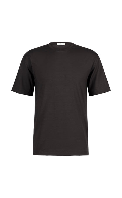 Easy-care premium T-shirt in subtly textured viscose jersey, relaxed fit
