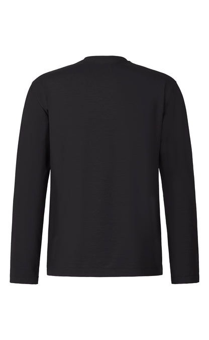 Pflegeleichtes Premium-Langarm-Shirt aus dezent körnigem Viskose-Jersey, relaxed fit