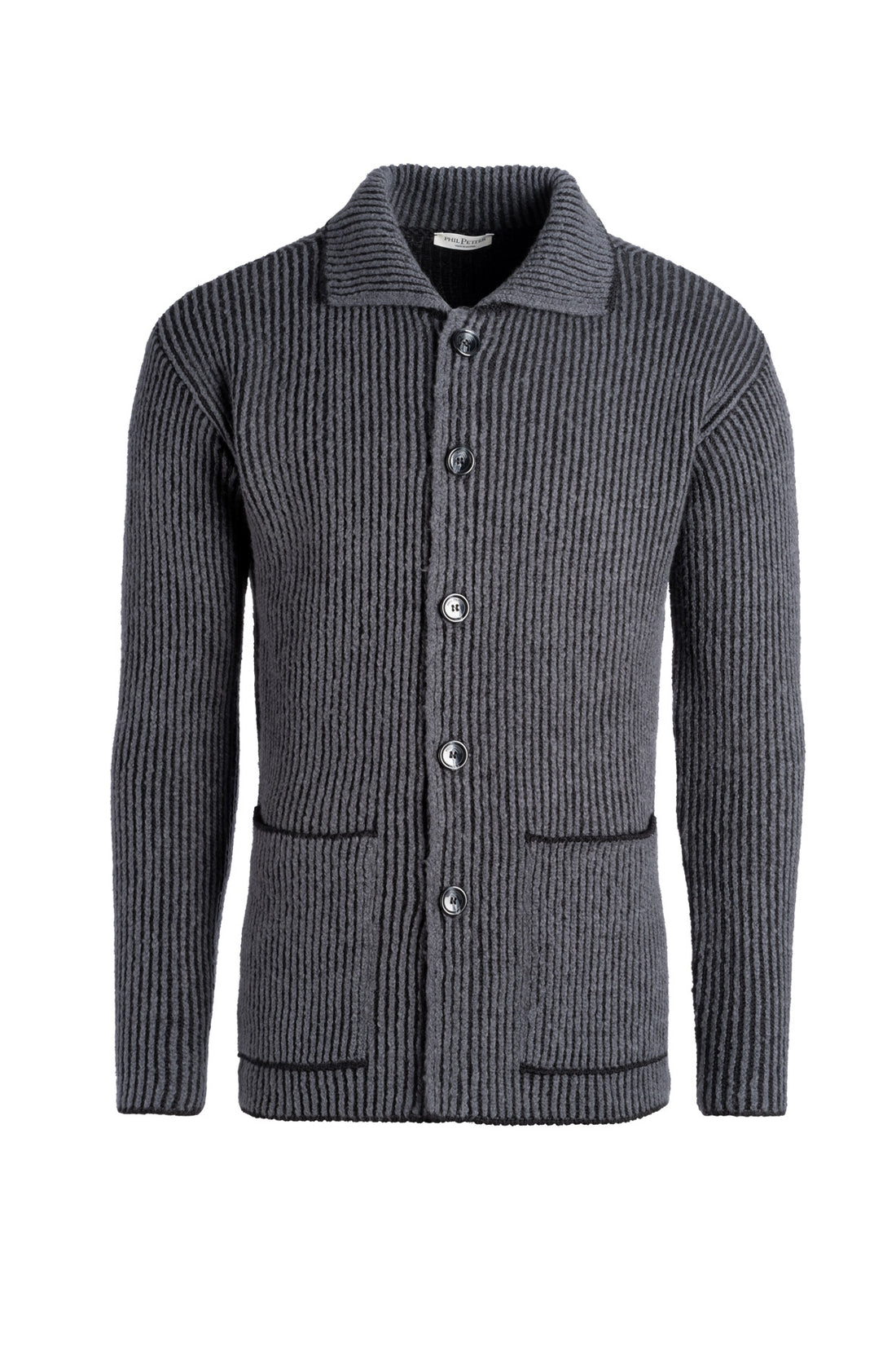 Worker jacket ribbed structure made of winter cotton and merino