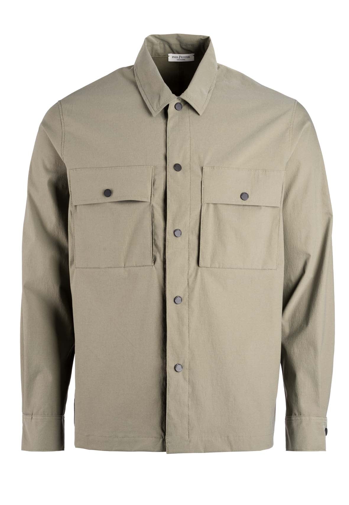 Zero weight overshirt made from an ultra-light cotton-nylon mix, relaxed fit