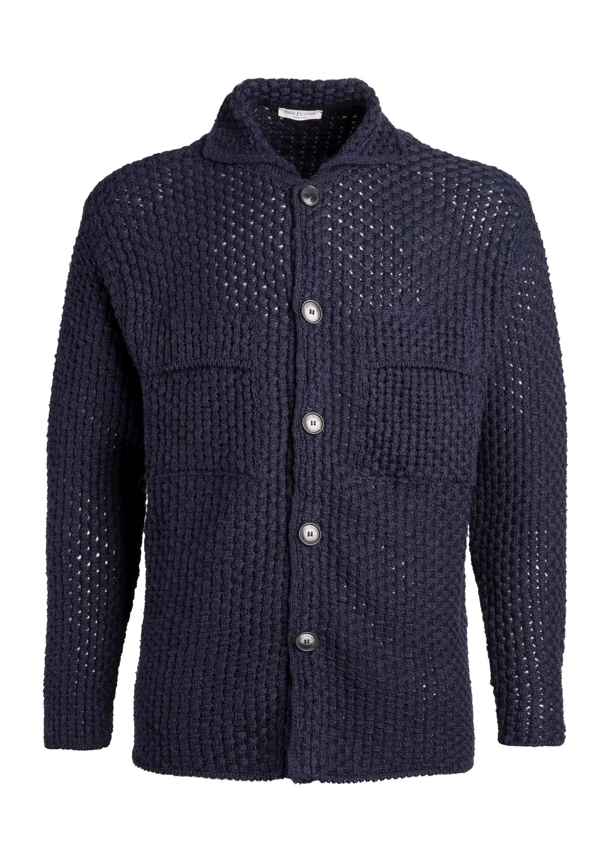 Overshirt in coarse crochet look made of high-quality cotton-linen mix