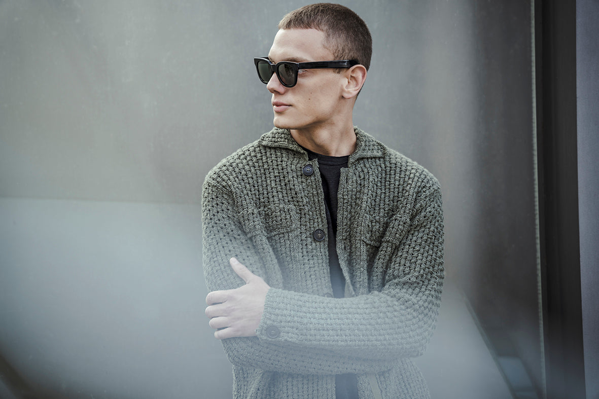 Overshirt in coarse crochet look made of high-quality cotton-linen mix