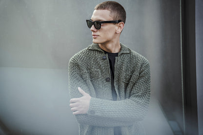 Overshirt in coarse crochet look made of high-quality cotton-linen mix