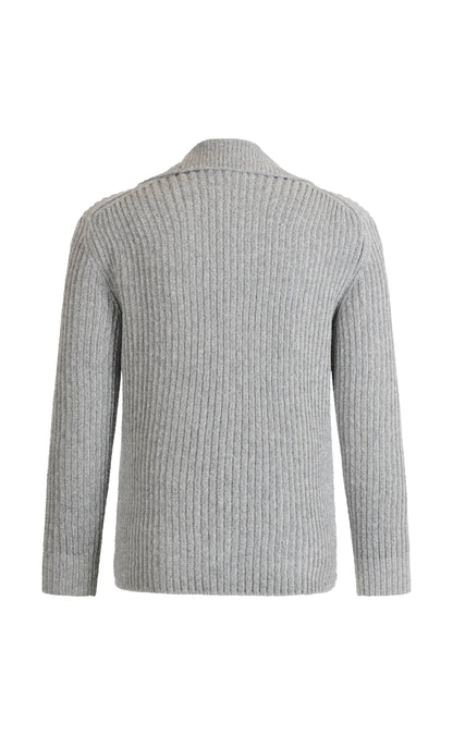 Overshirt made of lightweight Merino bouclé yarn with a ribbed structure, relaxed fit