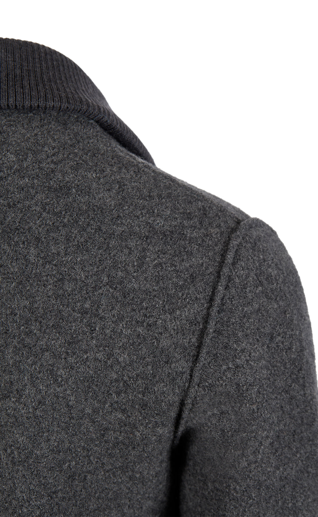 Blouson made of 100% felted merino wool with knitted collar, relaxed fit