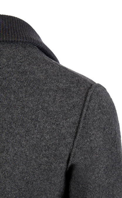 Blouson made of 100% felted merino wool with knitted collar, relaxed fit