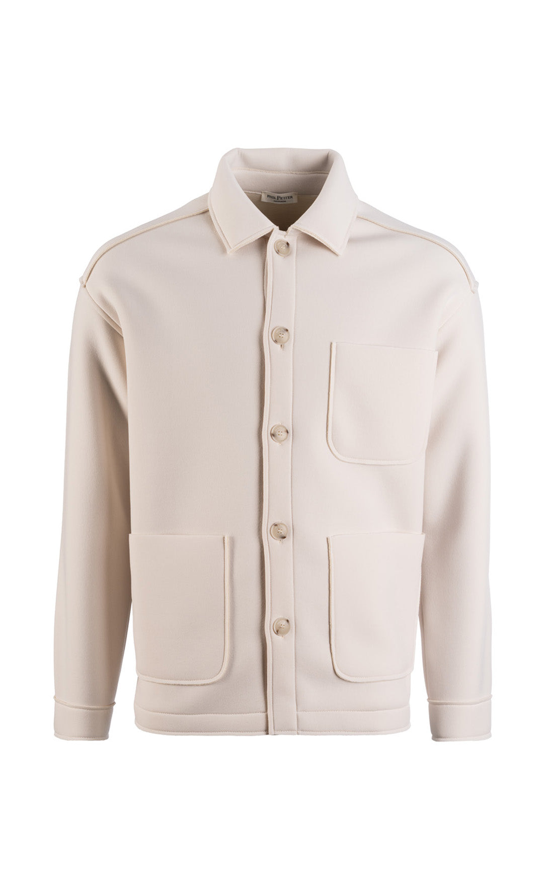 Overshirt aus gebondetem Stretch-Jersey, innen weiche Viskose, Relaxed Fit