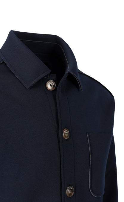 Overshirt aus gebondetem Stretch-Jersey, innen weiche Viskose, Relaxed Fit