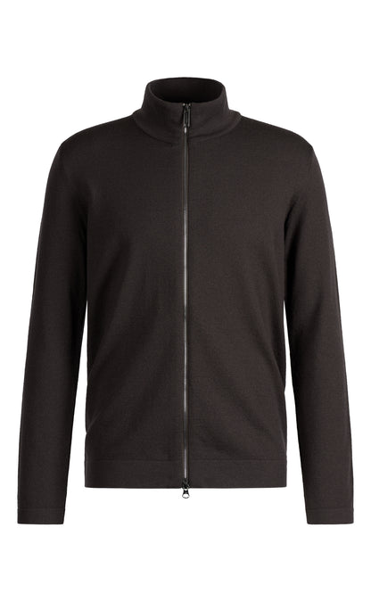 Super comfortable merino wool zip jacket with functional stretch content, regular fit