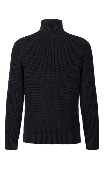 Zip jacket made of technical cotton effect yarn, regular fit