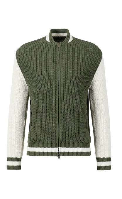 College jacket made of technical cotton effect yarn, regular fit