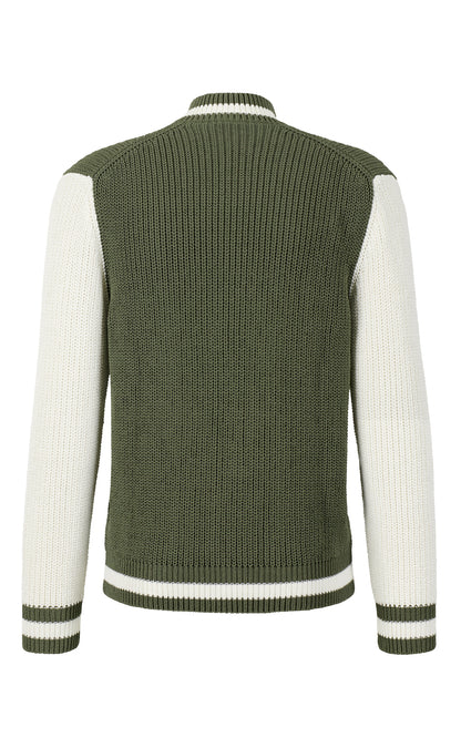 College jacket made of technical cotton effect yarn, regular fit