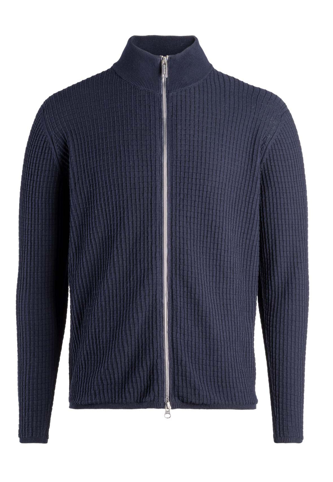 Phil Petter Waffel: seamless zip jacket in 3D knit made of the finest cotton, relaxed fit