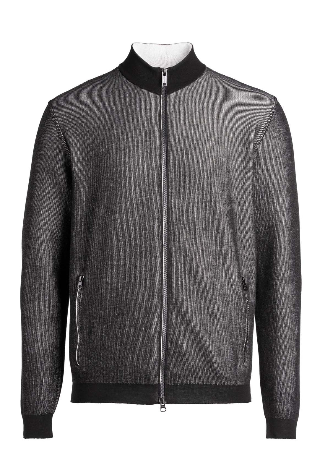 Super soft double-face zip jacket made of the finest cotton, regular fit