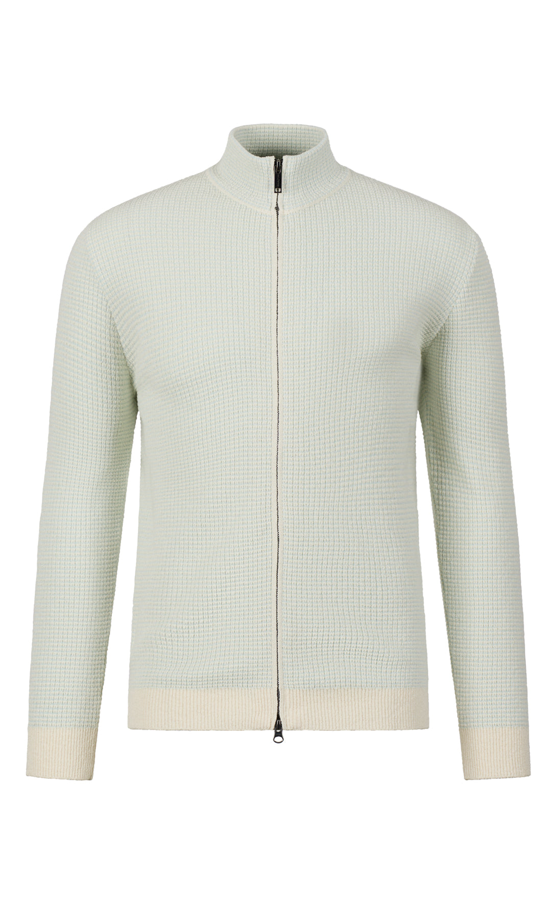 Zip jacket made of cotton bouclé and cooling cotton