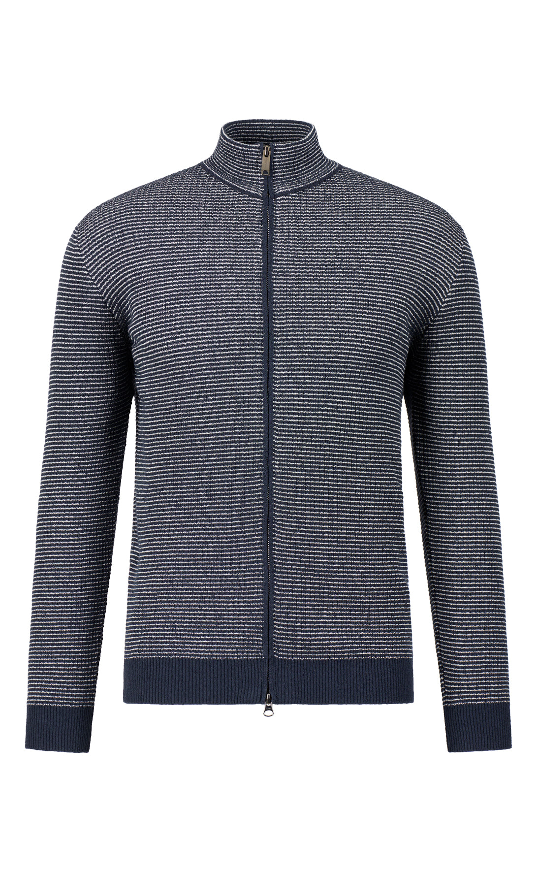 Zip jacket made of cotton bouclé and cooling cotton