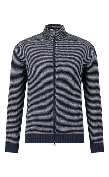 Zip jacket made of cotton bouclé and cooling cotton