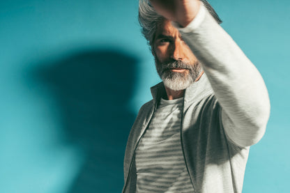 Zippjacke aus Leinen-Doubleface, relaxed fit