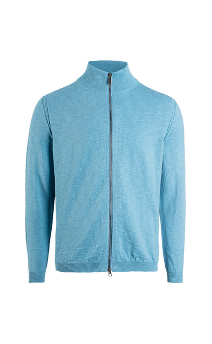 Zippjacke aus weichem Baumwoll Flammengarn, Relaxed Fit
