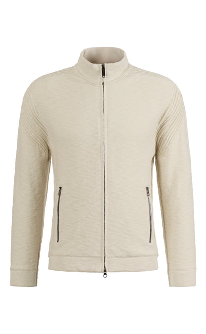 Sportliche Hybrid-Zippjacke aus weicher Baumwolle, Relaxed Fit